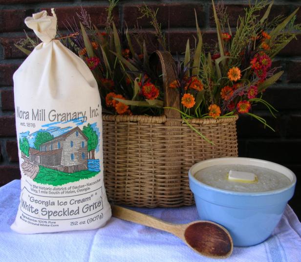Stone-ground grits at Nora Mill Granary in Helen, Georgia