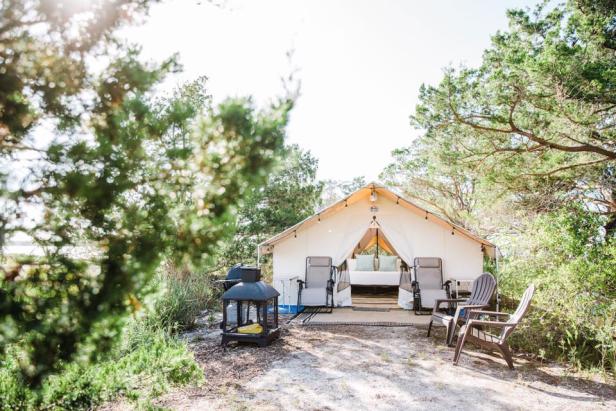 Glamping tent on Little Raccoon Key