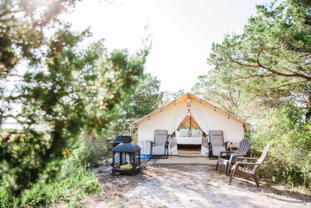 Glamping tent on Little Raccoon Key