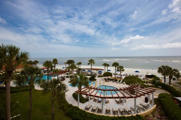 Beachside pool at the King and Prince Beach & Golf Resort on St. Simons Island, Georgia