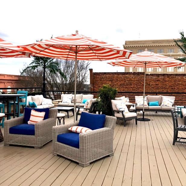 Fly Bridge rooftop bar at Saltwater Fishery in Dublin, Georgia
