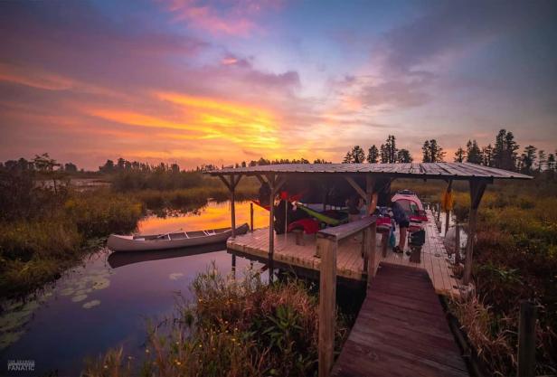 Platform camping in the Okefenokee Swamp. Photo by @thegeorgiaphotographyfanatic