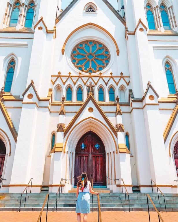 Cathedral of St. John the Baptist in Savannah, Georgia. Photo by @elizabetheverywhere