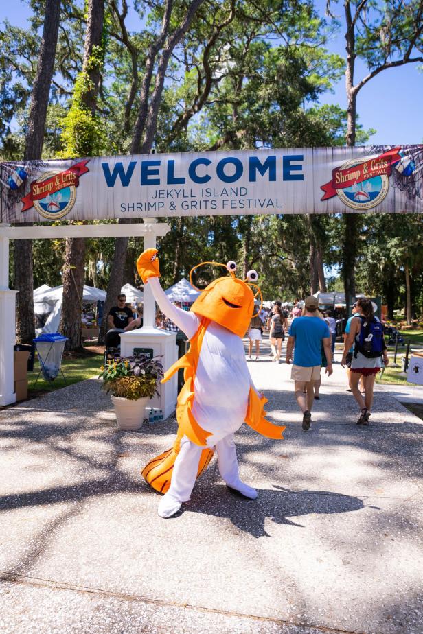Shrimp mascot at the Jekyll Island Shrimp & Grits Festival