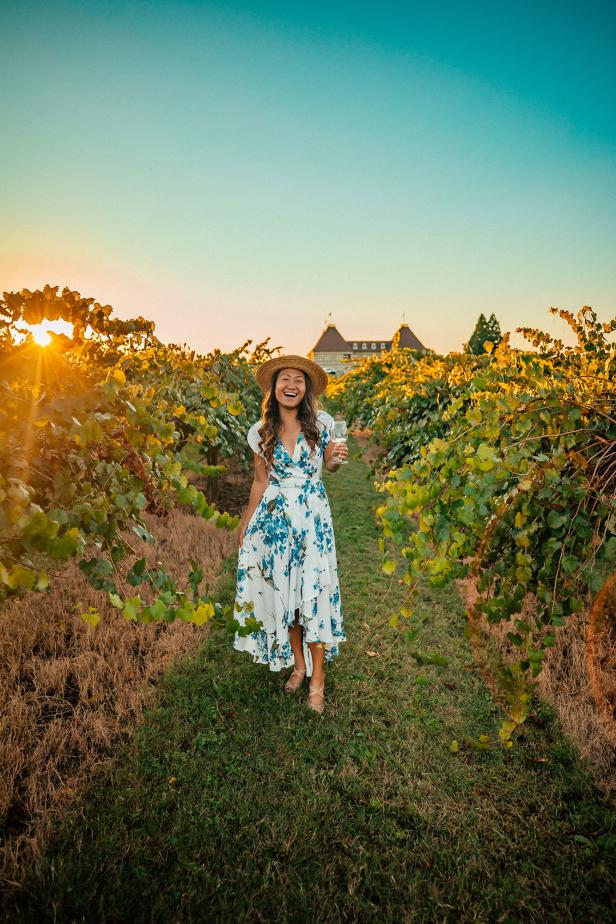 Woman in the vineyard at Chateau Elan Winery & Resort in Braselton, Georgia. Photo by @goanniewhere