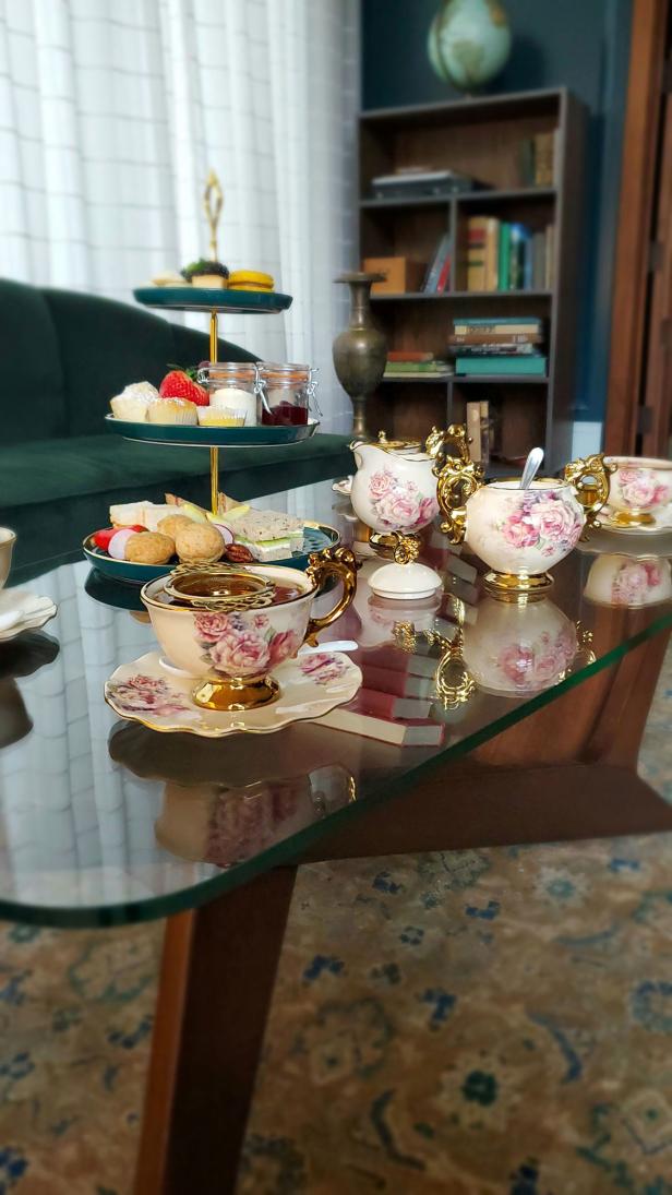 A selection of teas and snacks