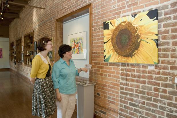Two women at Arts Clayton Gallery in Jonesboro, Georgia
