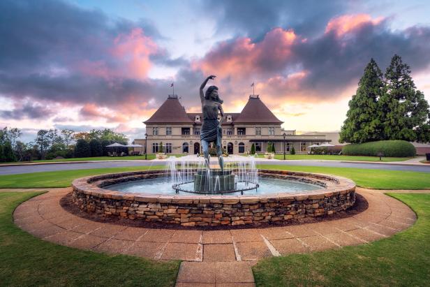 Fountain in front of Chateau Elan