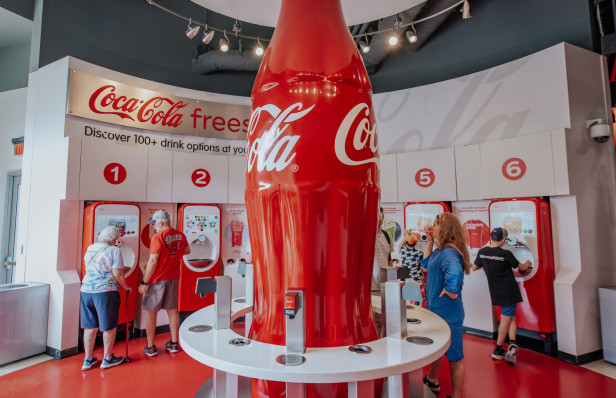 Visitors enjoy tastings inside World of Coca-Cola
