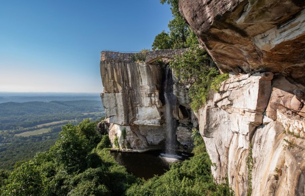 Lover's Leap waterfall at Rock City in Lookout Mountain, Georgia