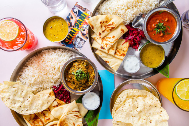 A selection of food at Chai Pani in Decatur, Georgia