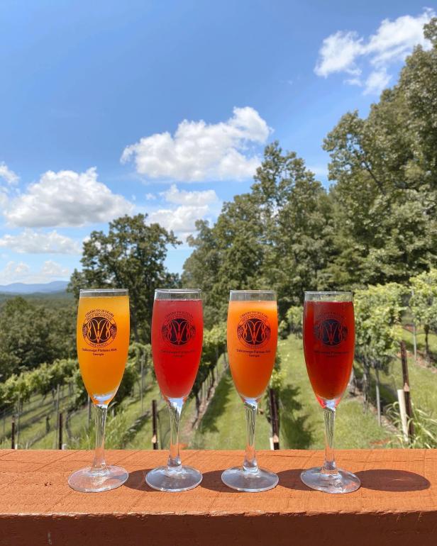 Cocktails at Wolf Mountain Vineyards & Winery in Dahlonega, Georgia.