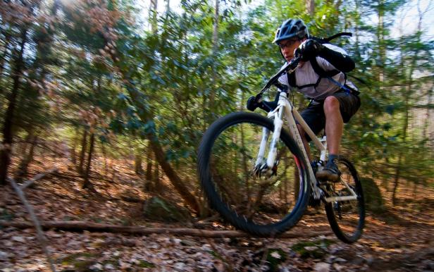 Mountain biking on the Aska Trails in the Blue Ridge Mountains