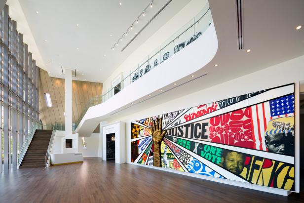 Inside the atrium at the National Center for Civil and Human Rights in Atlanta