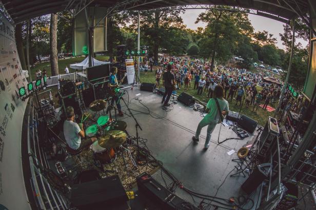 View of Summer Shade Festival from on stage behind the band