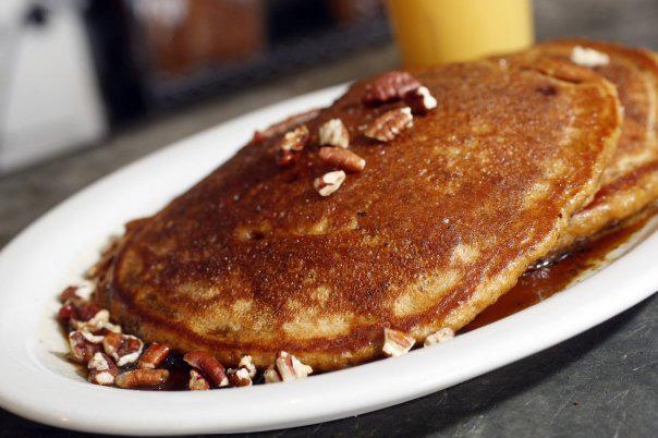 Sweet potato pancakes with brown butter and pecans at Highland Bakery in Atlanta