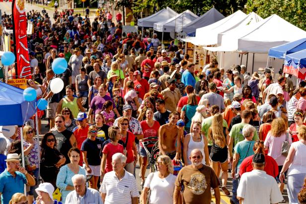 Crowd of festival-goers in Kingsland, Georgia