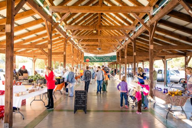 People shopping at the Market on Madison Farmers Market in Dublin, Georgia