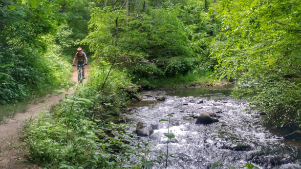 Mountain biking at Unicoi State Park in Helen, Georgia