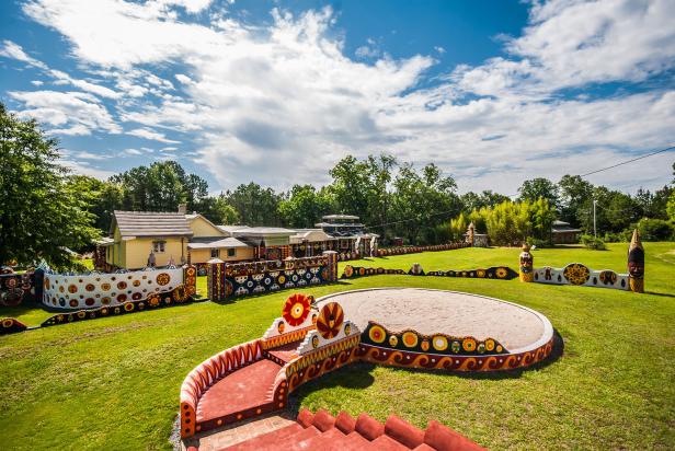 Colorful structures at Pasaquan in Buena Vista, Georgia