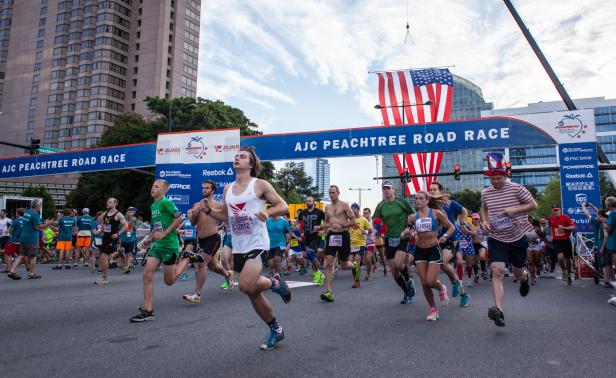 Runners at the Peachtree Road Race in Atlanta, Georgia