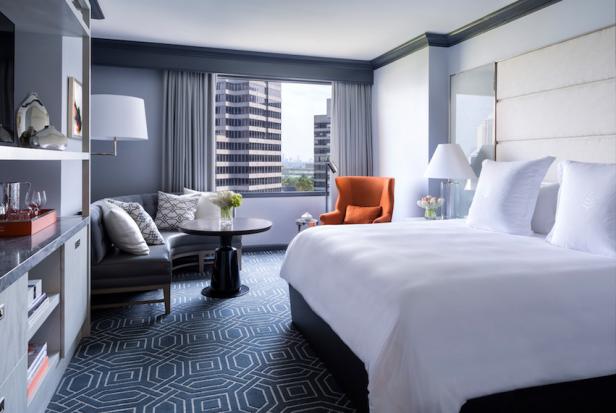 Inside a bedroom at The Four Seasons in Atlanta
