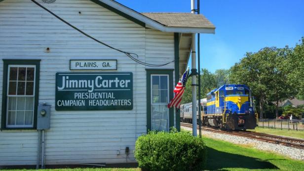 Georgia train rides on the SAM Shortline Railroad in Plains, Georgia