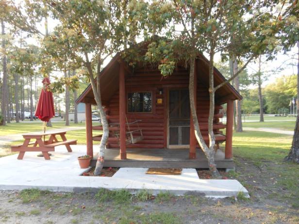 Camping cabin at the Jacksonville North/St. Marys KOA. Photo from Facebook