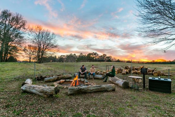 Bonfire at The Inn at Serenbe in Chattahoochee Hills, Georgia