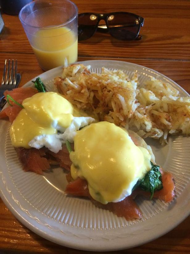 Eggs Benedict at The Sandcastle Cafe on St. Simons Island