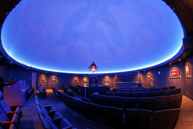 Inside of a planetarium theater