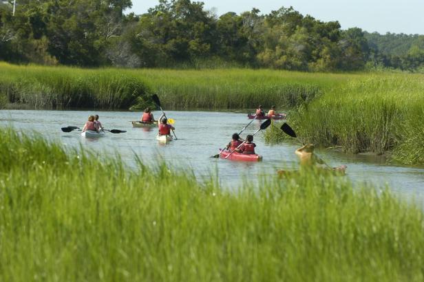Kayaking at Tidelands Nature Center on Jekyll Island, Georgia