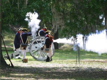 Cannon demonstration at Fort Morris State Historic Site