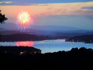 Lake Blue Ridge Fireworks over Lake Blue Ridge, in Blue Ridge, Georgia, Photo Credit: Steve Tucker