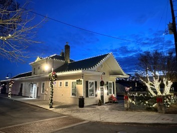 A Conyers Christmas in Olde Town Conyers, GA historic downtown. The Conyers Welcome Center on Railroad Street.