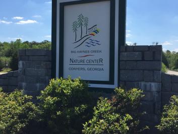 Big Haynes Creek Nature Center entrance signage