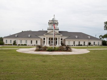 New Crawford County Courthouse in the shadows of a stately "Old Courthouse" located on USHyw 80 and GA 42 South