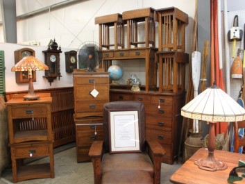 Mission furniture at Lakewood 400 Antiques Market