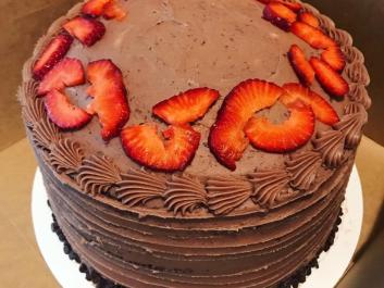 Delicious Chocolate and Strawberry Cake