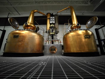 Our traditional Scottish-style twin copper pot stills