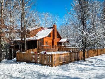 Winters are beautiful at Mountain Hideaway Cabin