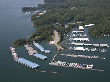 Aerial of marina