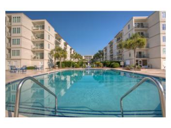 The Beach Club courtyard and pool area.