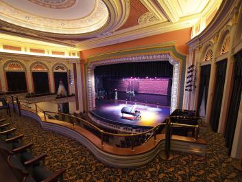 A view of the interior of the theatre from the balcony.