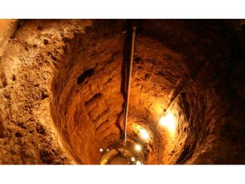 Inside of a gold mine tour