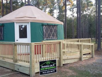 one of two yurts at Towns Bluff Park