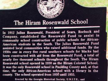 Hiram Rosenwald School Historical Marker