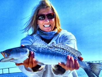 Nice trout caught under the majestic Sydney Lanier Bridge