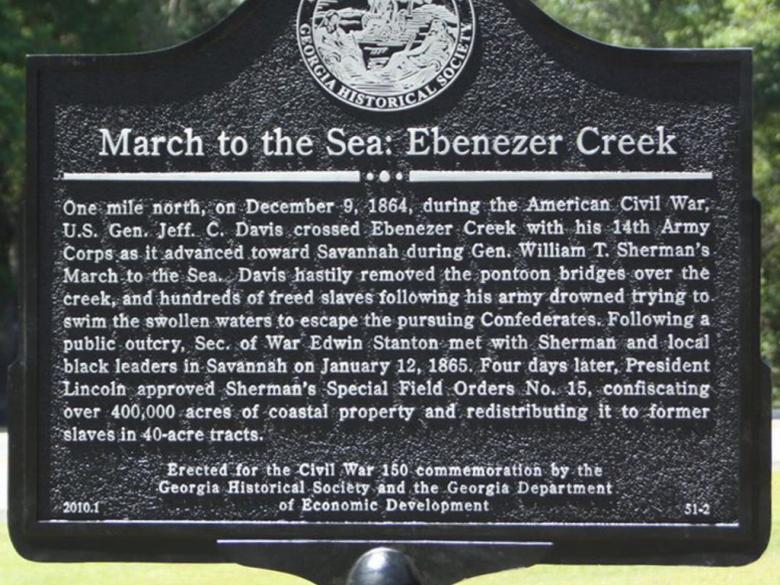 March to the Sea: Ebenezer Creek Historical Marker | Explore Georgia