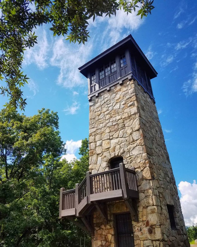 Fire tower at Fort Mountain State Park in Chatsworth, Georgia. Photo by @tfdecot
